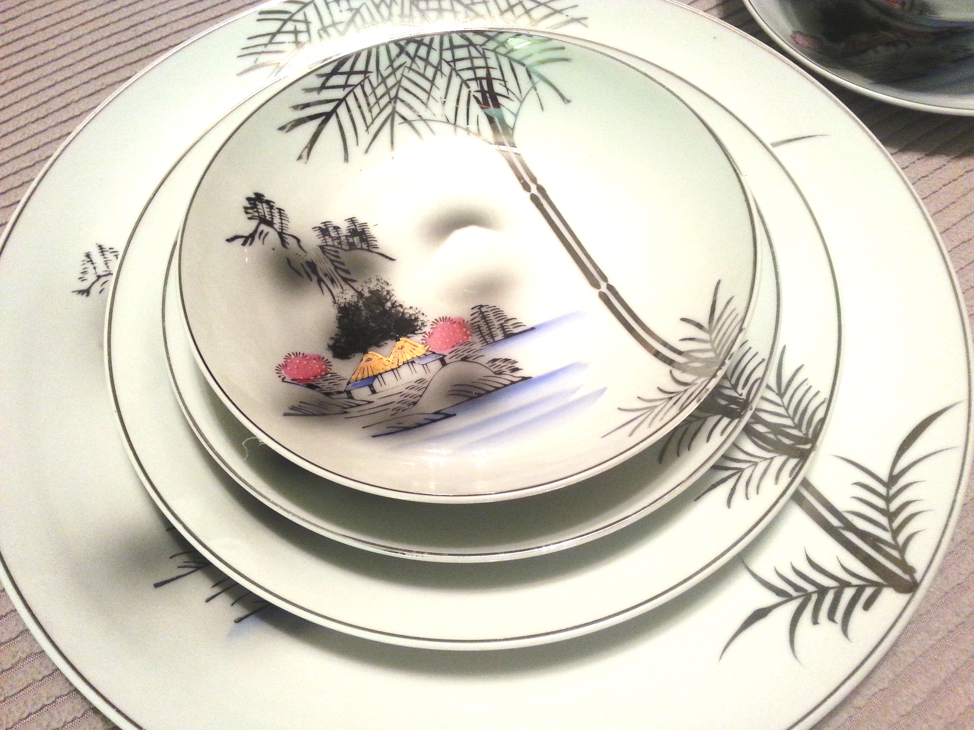 Vintage 95 piece Mitake Fine Porcelain China Dinnerware 50's Naha